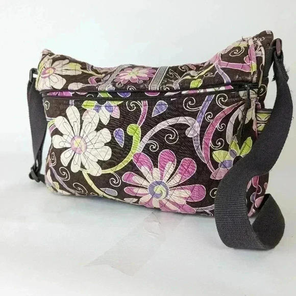 Vera Bradley Top Flap Purple Punch Crossbody Messenger Bookbag - Picture 8 of 10